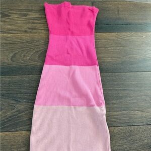 Pink Gradient Ribbed Dress